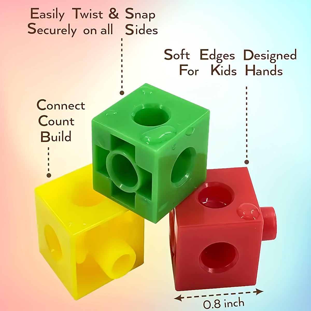 Colorful Cubes Building Blocks Set Educational Math Learning Aid