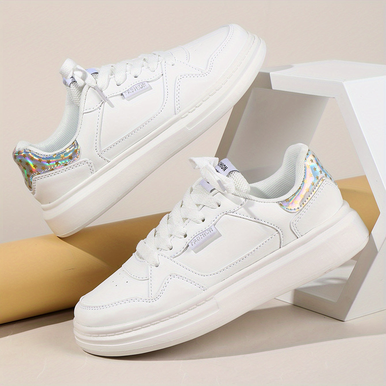 Women's Colorblock Sneakers Low Top Lace Up Shoes