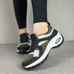 Women's Block Flying Woven Running Shoes Air Cushion Sneakers