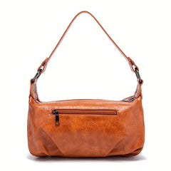 Retro Zipper Underarm Bag Double Layer Crossbody Bag