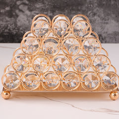 Golden Crystal Rhinestone Napkin Holder Vertical Style Paper Clip