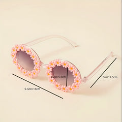 Girls Daisy Flower Frame Sunglasses Sun Protection Holiday Gift