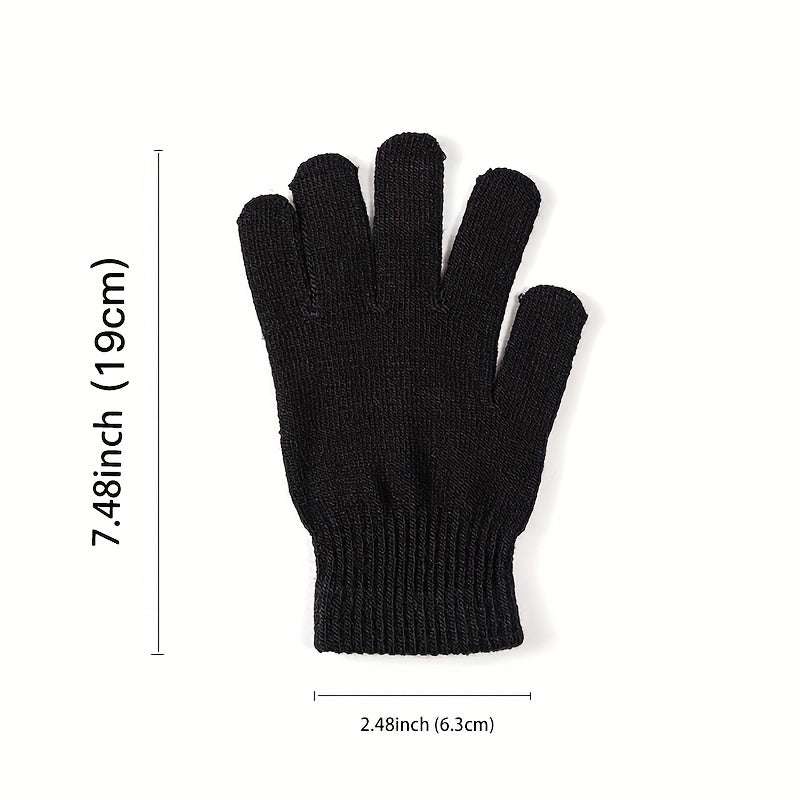 Warm Elastic Woolen Five Finger Knit Gloves Autumn Winter