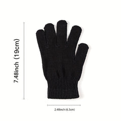 Warm Elastic Woolen Five Finger Knit Gloves Autumn Winter