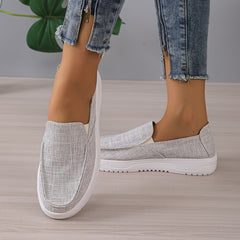 Women's Canvas Slip On Flat Shoes Lightweight & Comfortable