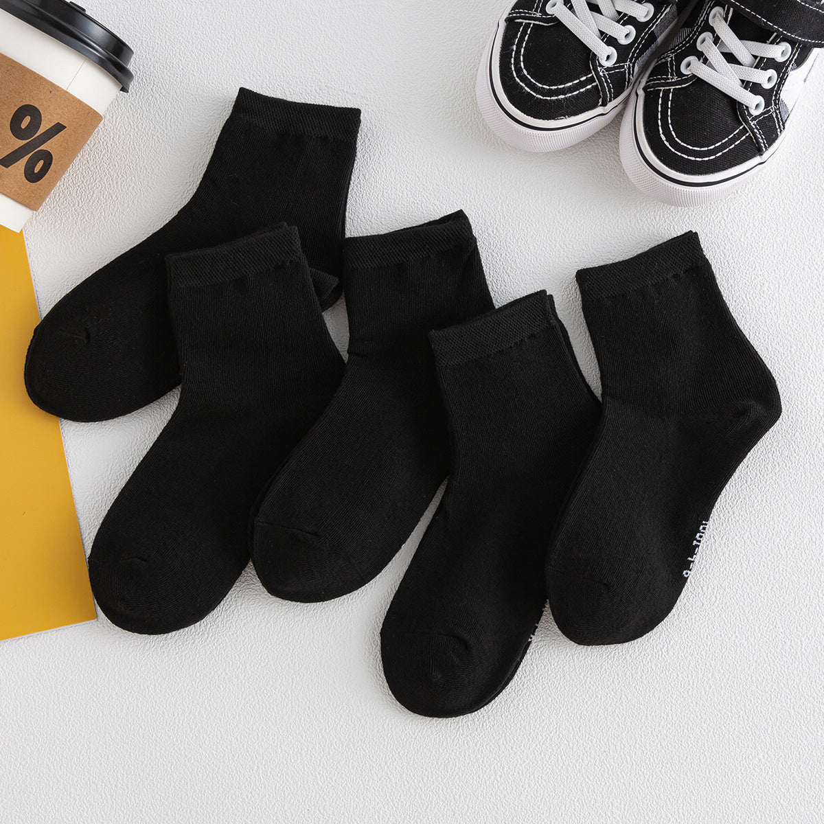 Toddler Boys Girls Solid Socks 5pairs