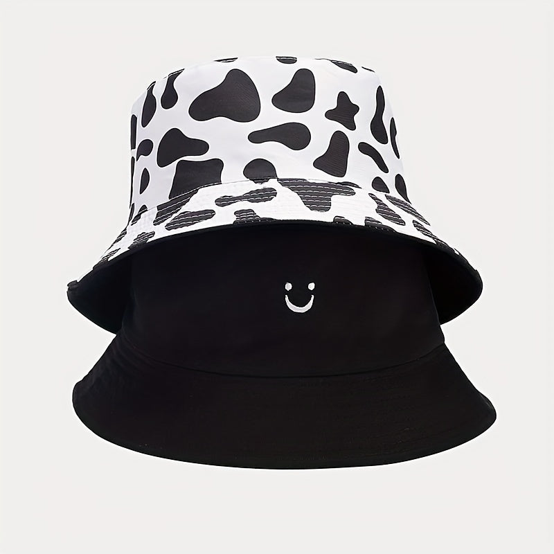 Versatile Bucket Hat With Double Sided Faces Sun Hat