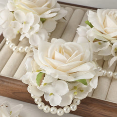 6pcs Rose & Faux Wrist Corsages for Bridal Party