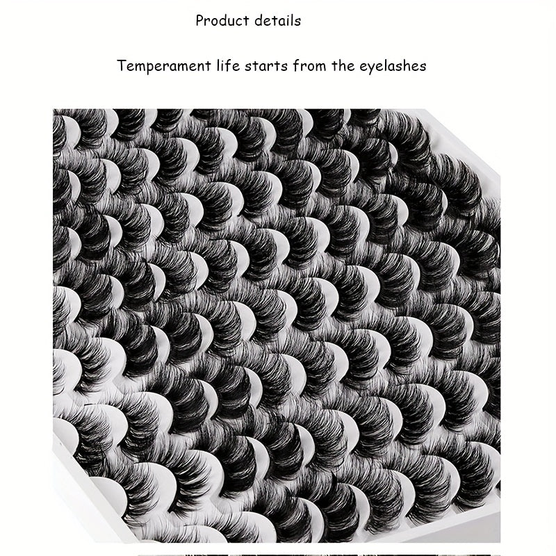 48 Pairs Fluffy Thick Faux Mink Lashes Soft Natural Long Wispy Full Strip Lashes