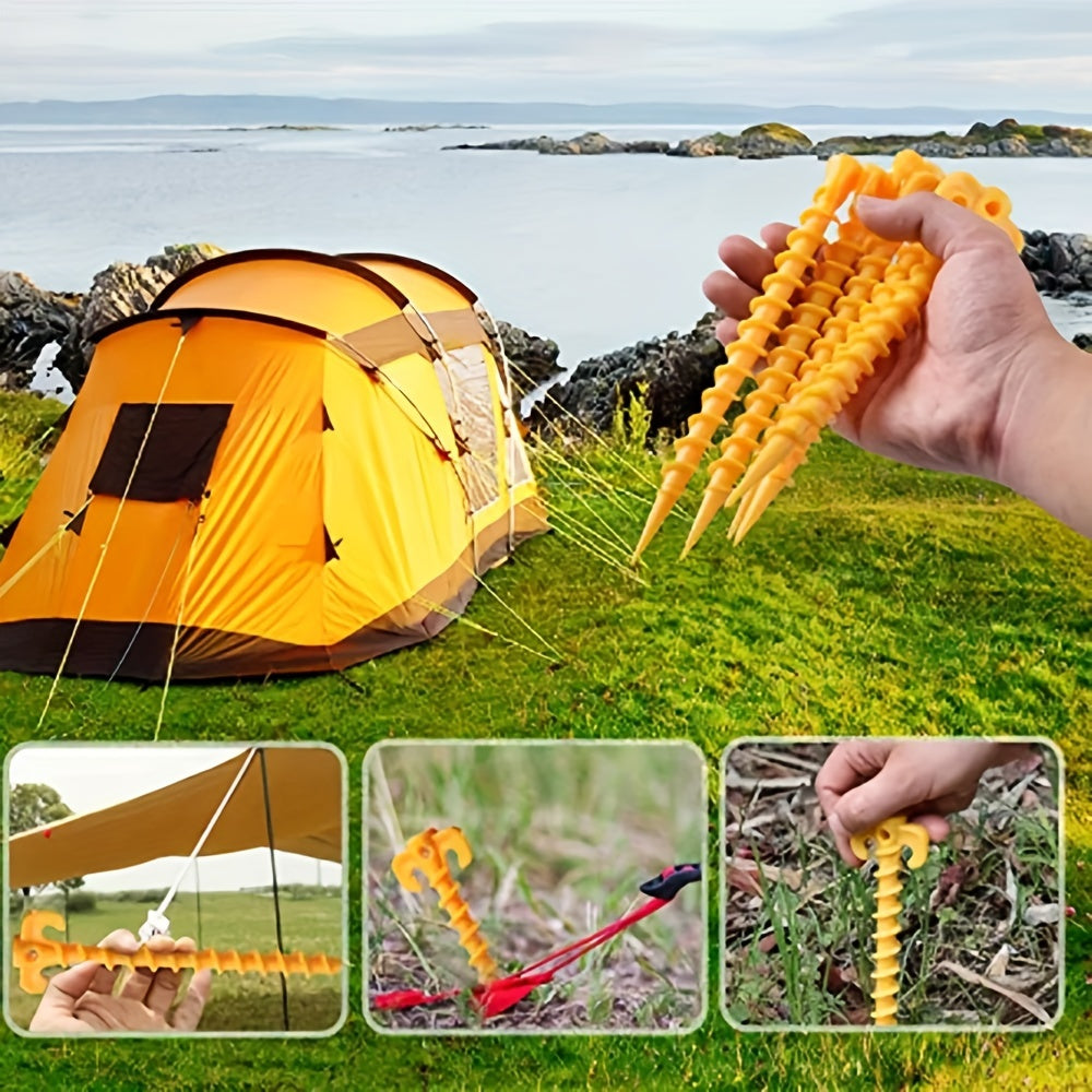 4pcs Spiral Claw Plastic Nails for Outdoor Canopy Tent Setup