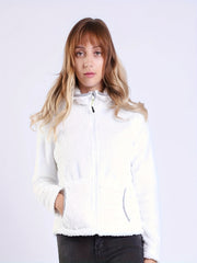 Women's Fleece Hooded Jacket Soft Thermal Zip Up Jacket Winter Outdoor
