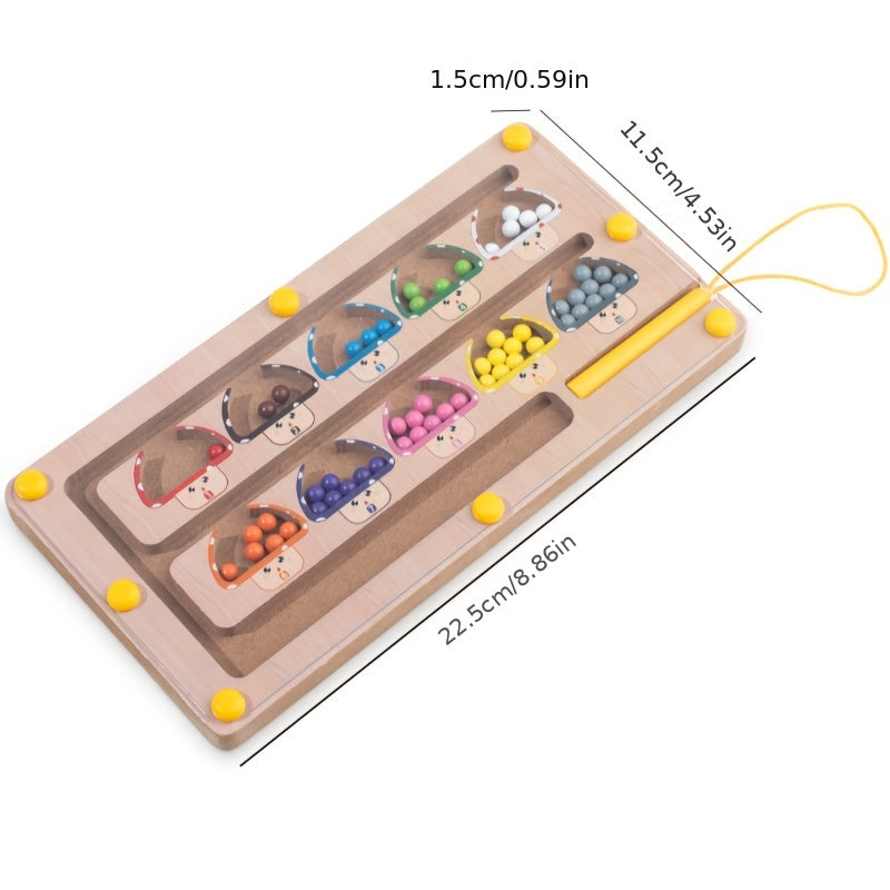 Magnetic Wooden Maze Control Pen Training Recognition Number Recognition Puzzle