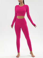 2pcs Yoga Set Quick Drying Top & Butt Lifting Leggings Women's Activewear