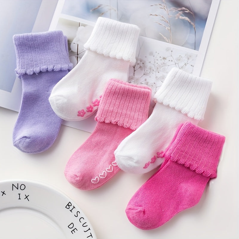 5 Pairs Children's Lace Socks for 0-3 Years Old Baby