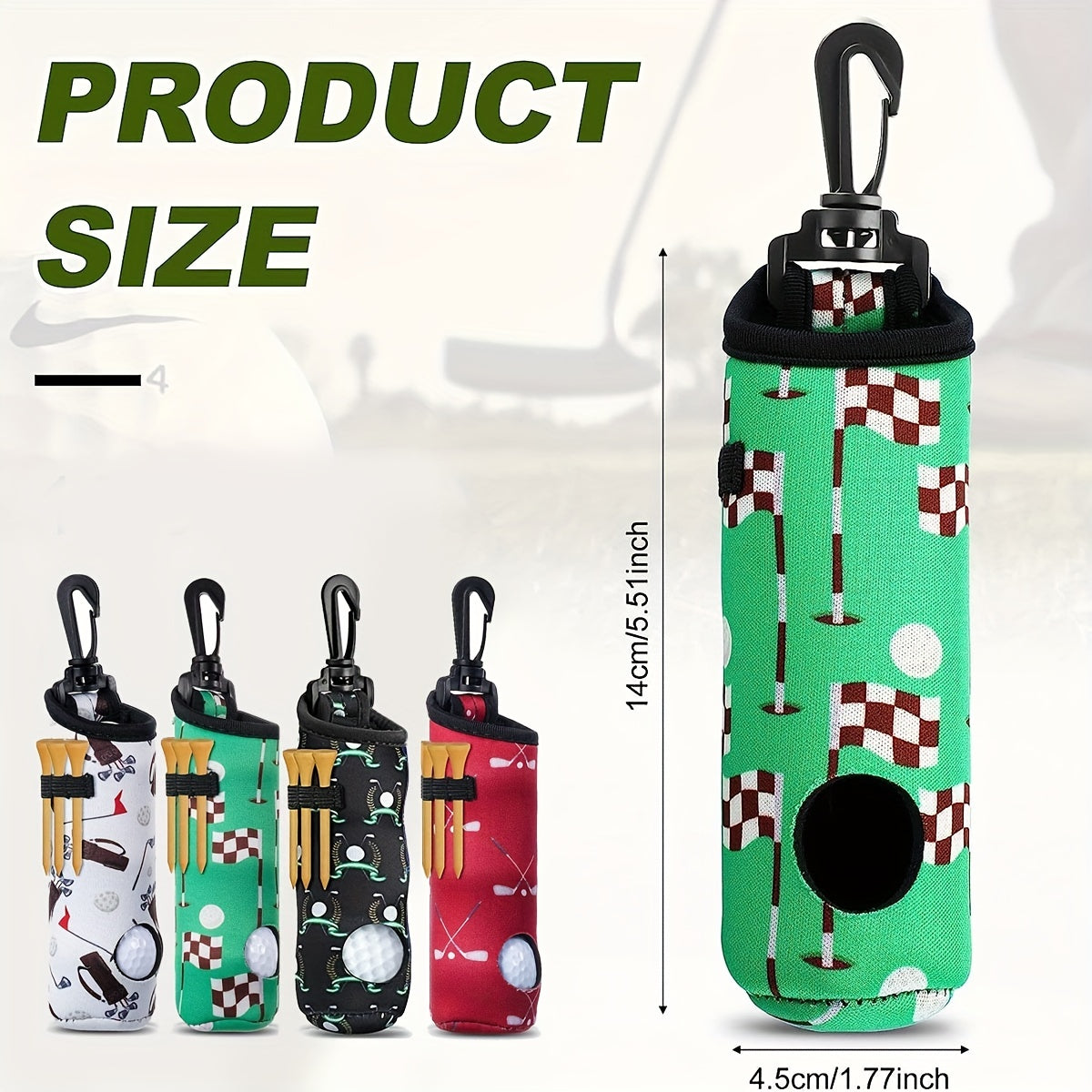 Golf Tee Holder Ball Carry Bag Pouch Keychain Belt Clip Golf Accessories