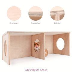 Wood Hamster Hideout Non Toxic Toy for Small Animal Playground