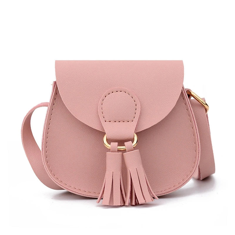 Girls Casual Tassel Shoulder Bag Crossbody Handbag Sweet PU Leather