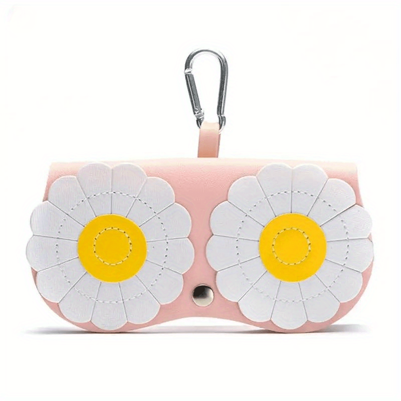 Portable Hanging Glasses Storage Bag PU Leather Sunglasses Cover Cartoon Holder