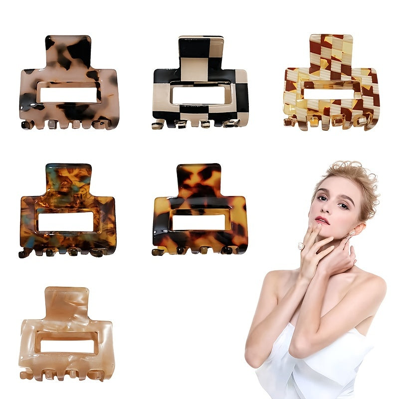 Leopard Plaid Hair Jaw Clips Non-slip Small Claw Hair Clips For Women Girls