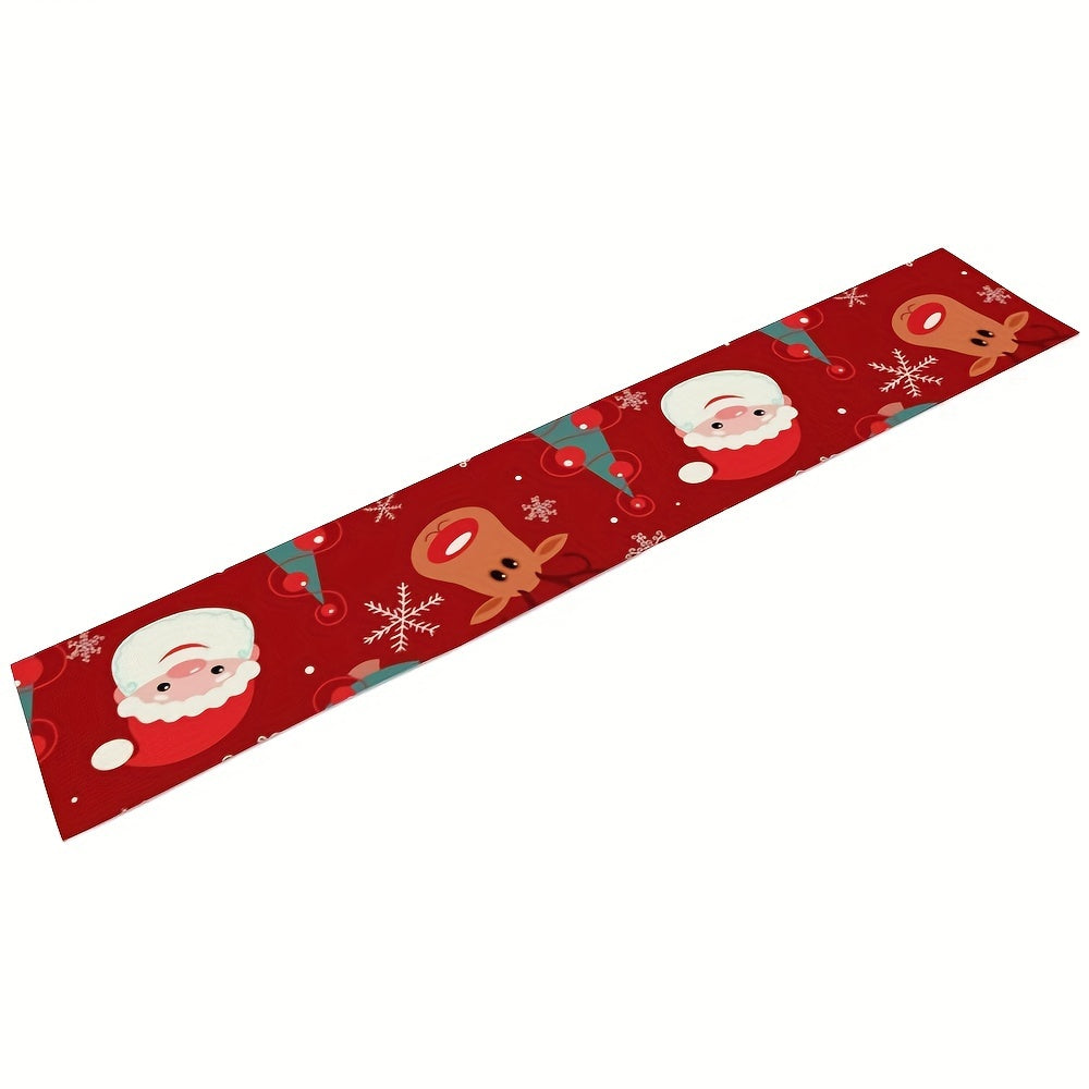 Christmas Linen Table Mat Runner for Indoor/Outdoor Decoration