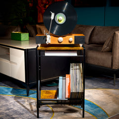 2 Tier Iron Bookshelf & Record Storage