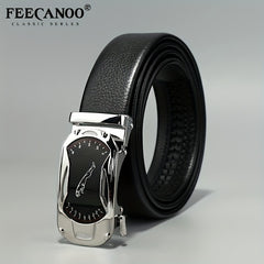 Men's Automatic Buckle Leather Belt Casual Business Belt