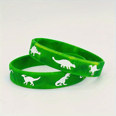 6pcs Camo Dinosaur Wrist Strap Silicone Bracelet