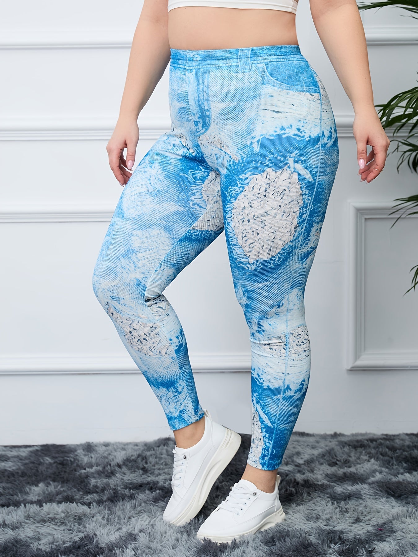  High Rise Workout Leggings Women's Plus Casual Skinny Leggings