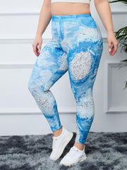  High Rise Workout Leggings Women's Plus Casual Skinny Leggings