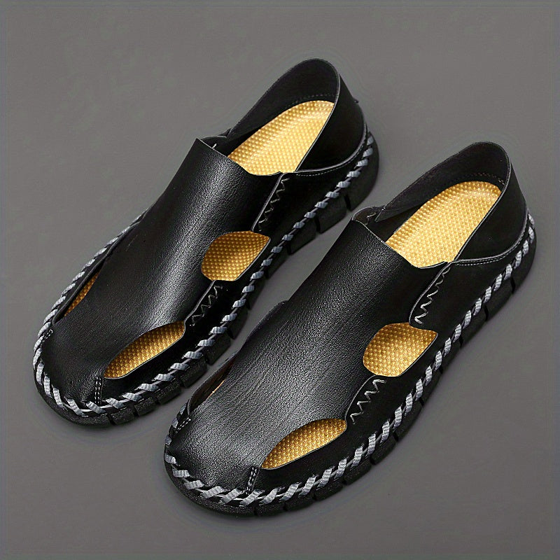 Men's Hollow Out Stitched Sandals Non Slip Comfortable Beach Shoes