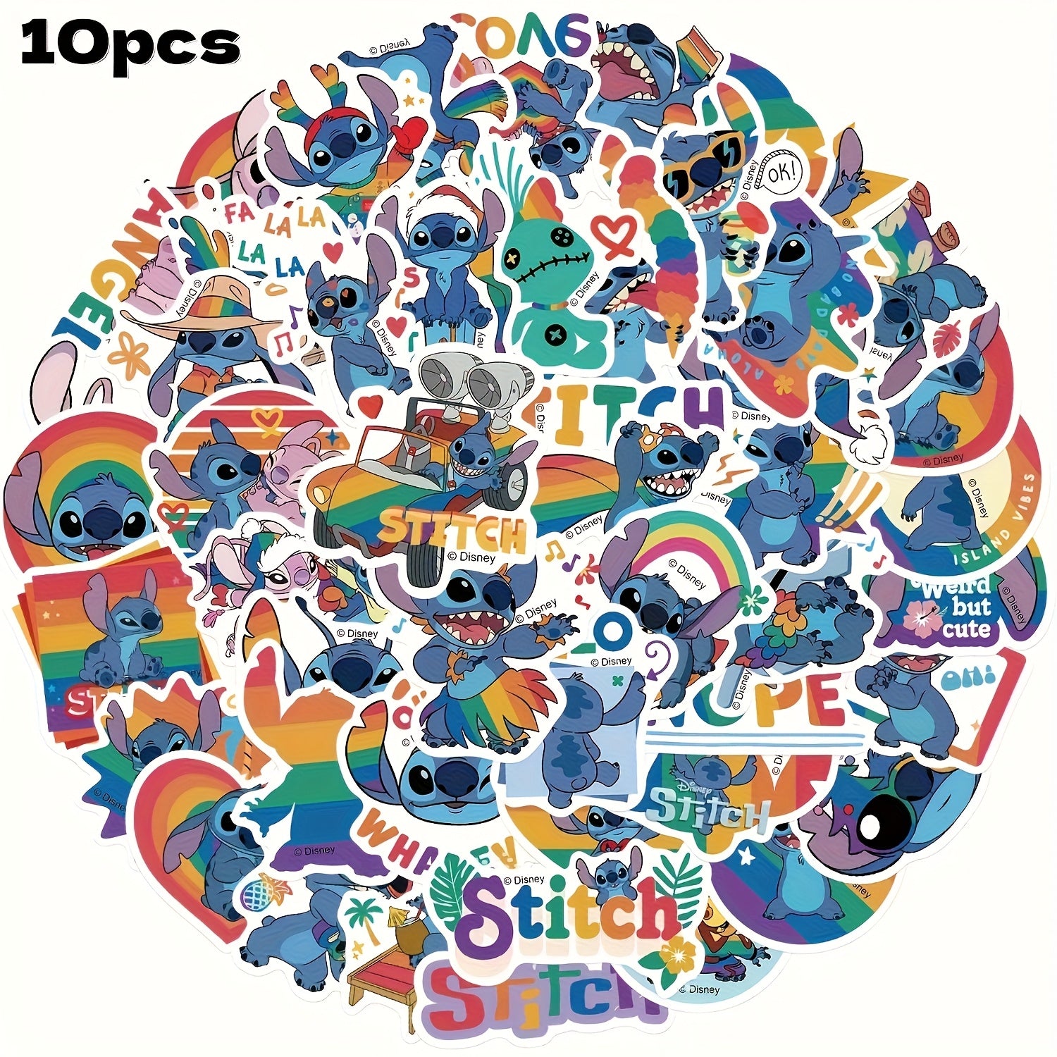 Stitch Graffiti Mini Sticker Pack - 30 Waterproof Vinyl Decals