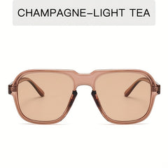 Vintage Aviator Sunglasses Coffee Transparent Women Sunshade Eyeglasses