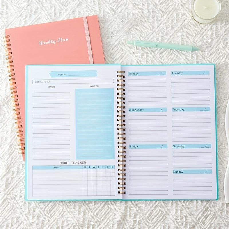 Weekly Goals Notebook B5 Size Spiral Bound Habit Tracker To-Do List Planner