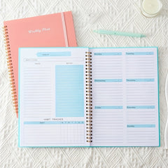 Weekly Goals Notebook B5 Size Spiral Bound Habit Tracker To-Do List Planner