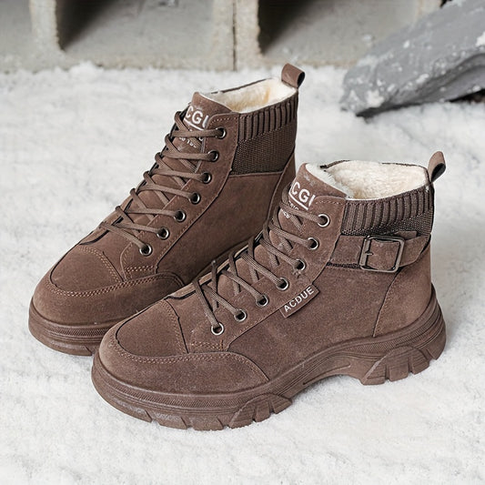 Women's Fleece Lined Winter Snow Boots Non Slip Thermal Platform Sneakers