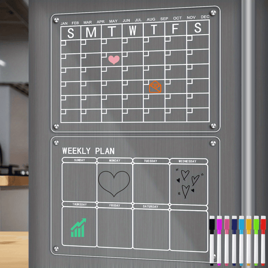 Acrylic Magnetic Fridge Calendar Set