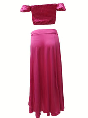 Boho Bodycon 2 Piece Set Off Shoulder Tube Top & Maxi Skirt