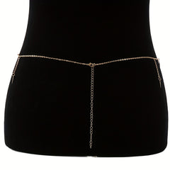 Rhombus Pendant Waist Chain Metal Belly Chain For Women