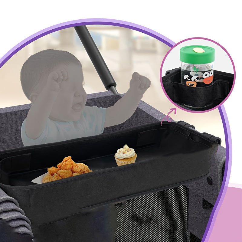 Kids Stroller Tray with Cup Holder Universal Fit Durable Polyester