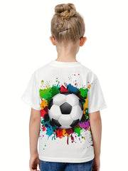 3D Tie Dye Football Graphic Short Sleeve T shirt - Summer Sports Gift