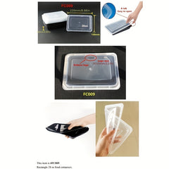 10ps Rectangle Thickened Lunch Box Plastic Commercial Sealed Lunch Box