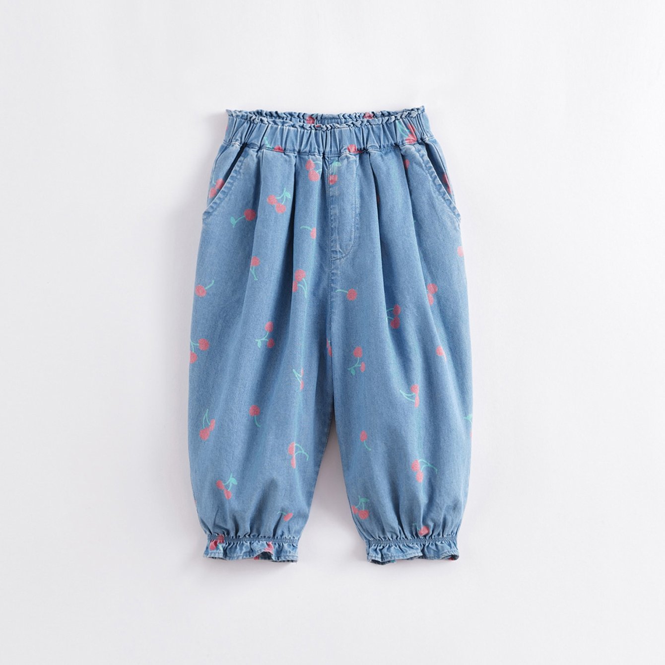 MARC&JANIE Girls Cherry Print Denim Pants Jeans for Spring Summer