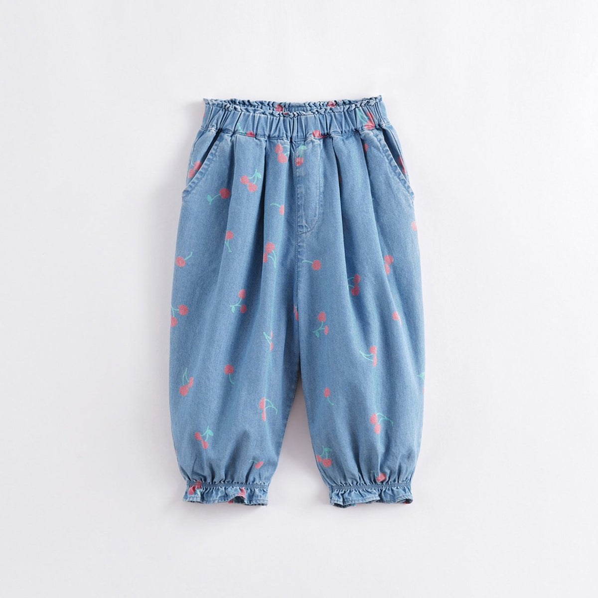 MARC&JANIE Girls Cherry Print Denim Pants Jeans for Spring Summer