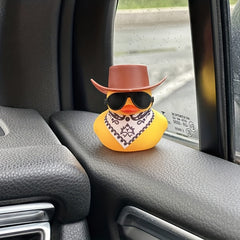 Brown Cowboy Hat with Scarf and Sunglasses for Ducks