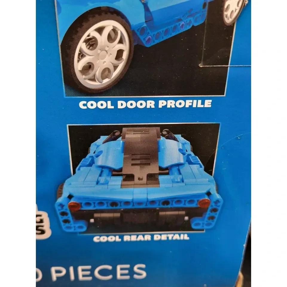 Block Tech Car Building Set 300 Pieces Build Your Own Car Kit Pull Back Motor