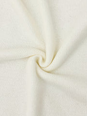  Solid Button Decor Round Neck Sweater