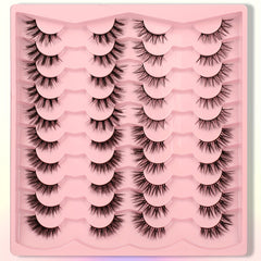 4 Styles False Eyelashes Natural Look Wispy Cat Eye Lashes 3D Fluffy Half Lashes