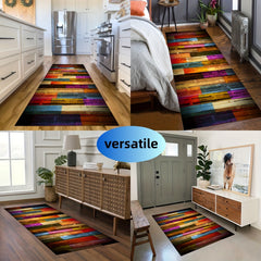 Fashionable Wood Pattern TPR Base Mat Non-slip Washable Carpet