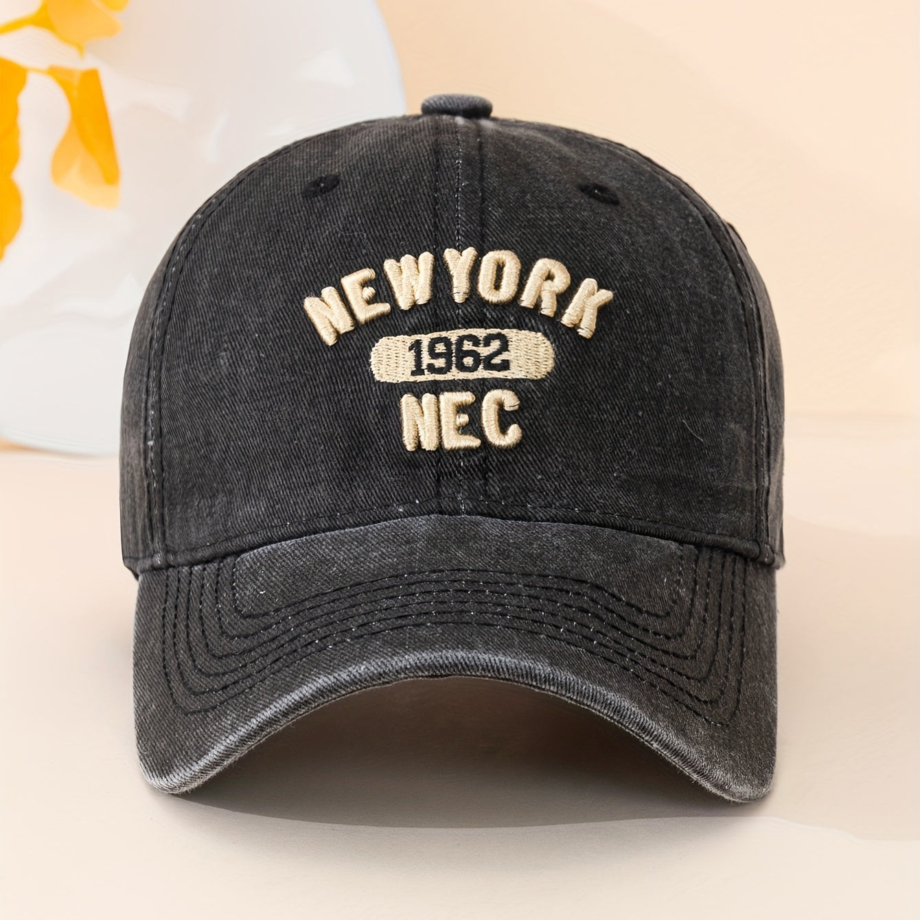 York 1962 Baseball Cap Vintage Embroidery Solid Sun Hat Unisex