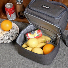 Double Layer Insulated Bento Bag for Picnic Camping Beach